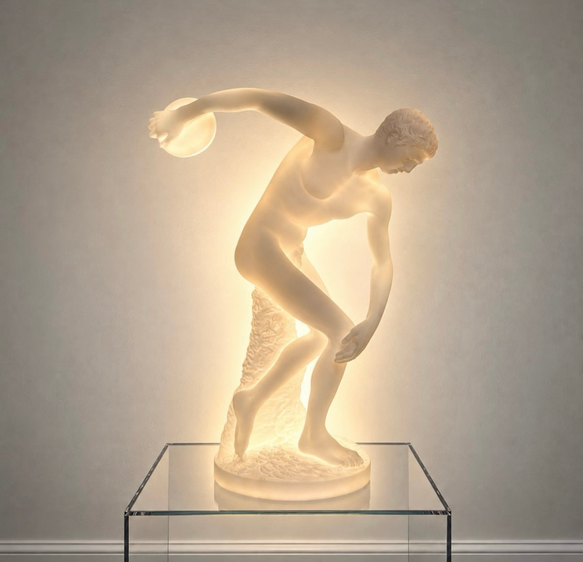 Art Deco Frosted Lucite Discobolus