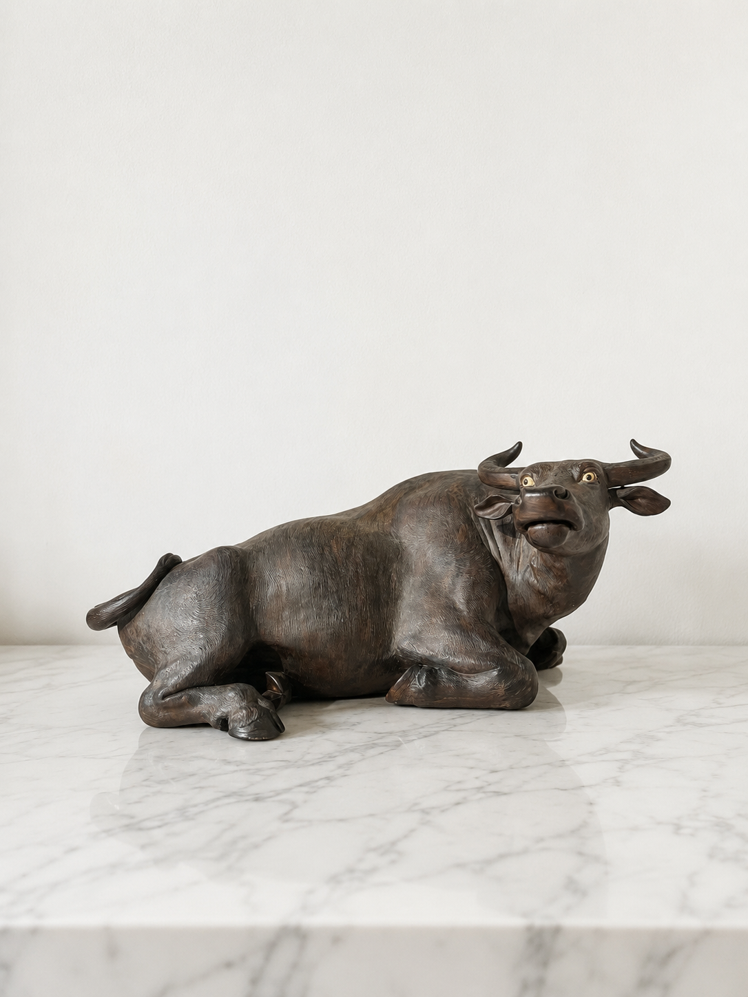 Large Shiwan-Style Studio Pottery Of A Water Buffalo