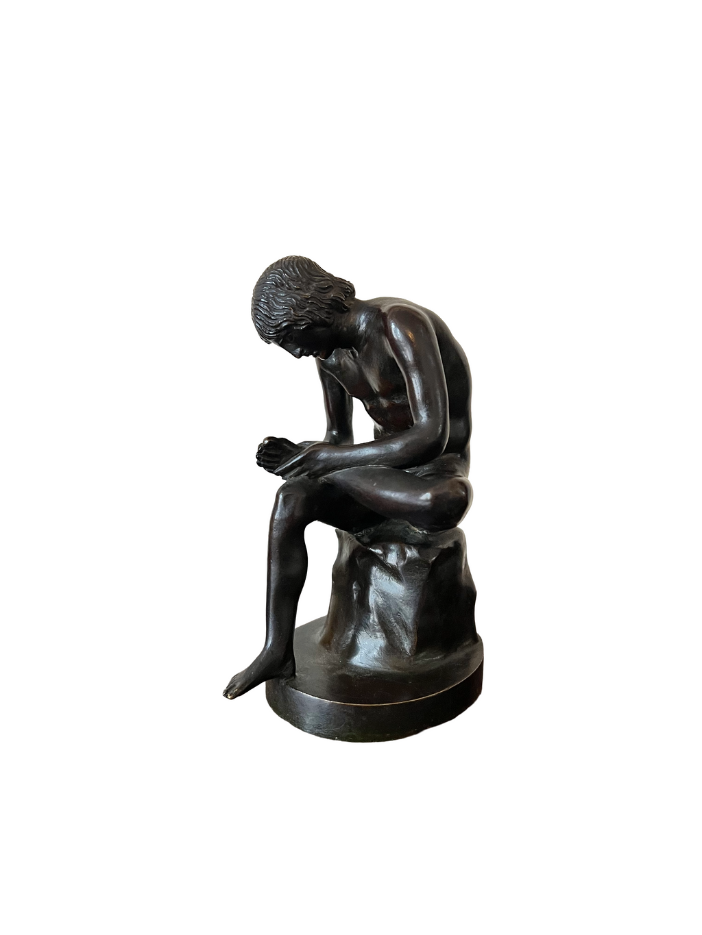 19th Century Roman Spinario Thorn Puller Grand Tour Bronze Sculpture