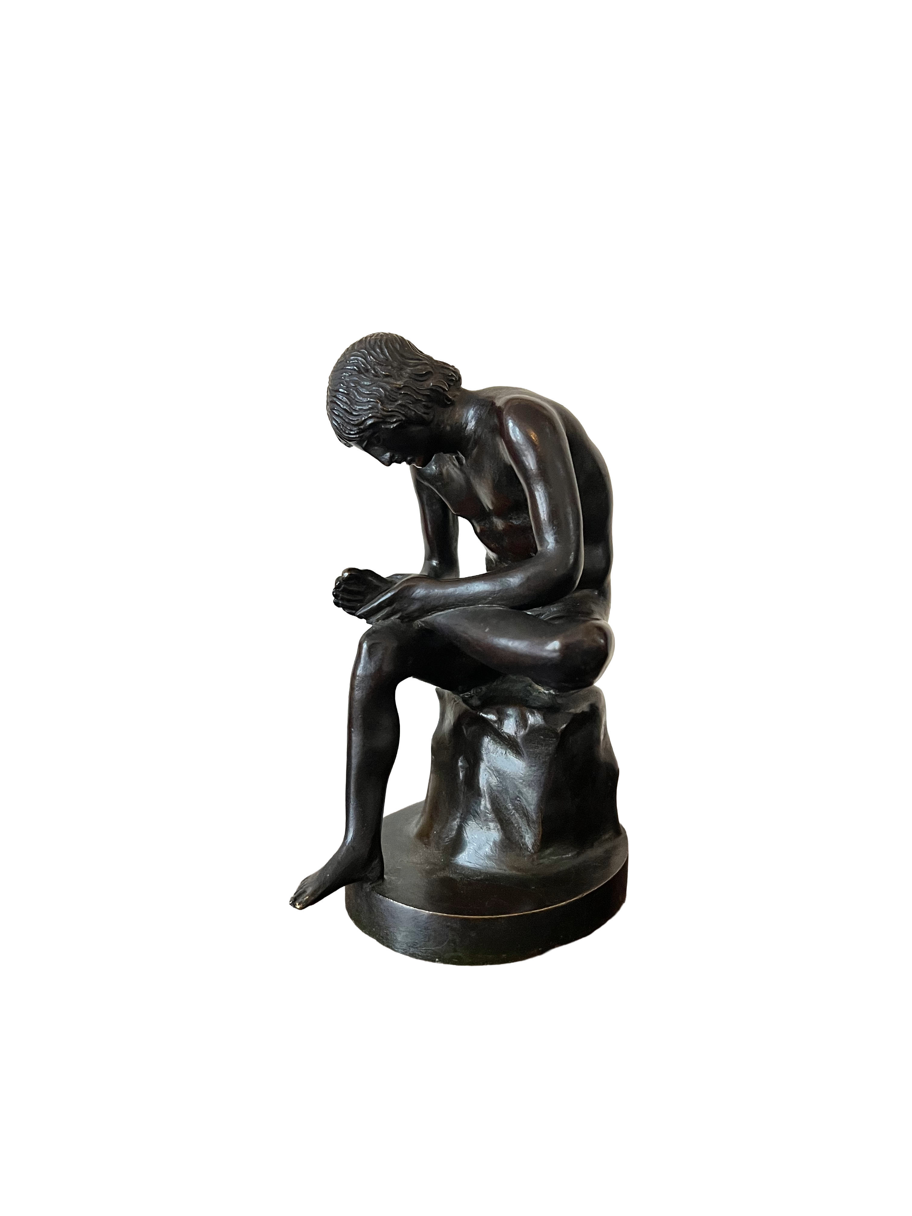 19th Century Roman Spinario Thorn Puller Grand Tour Bronze Sculpture