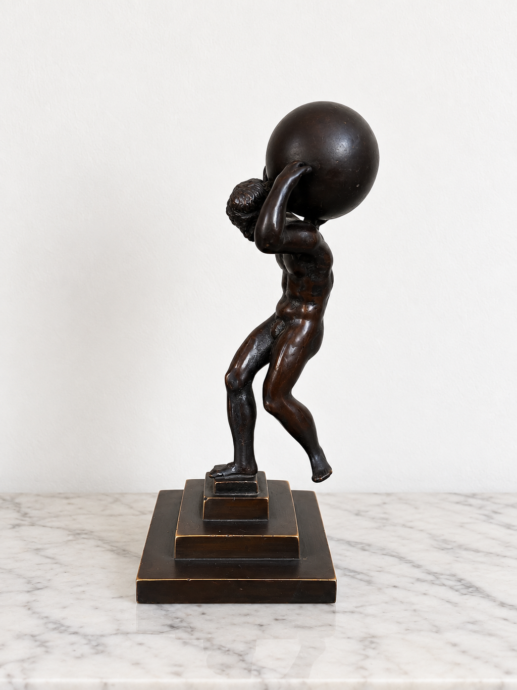 Grand Tour Bronze Atlas Holding the Globe Classical Sculpture