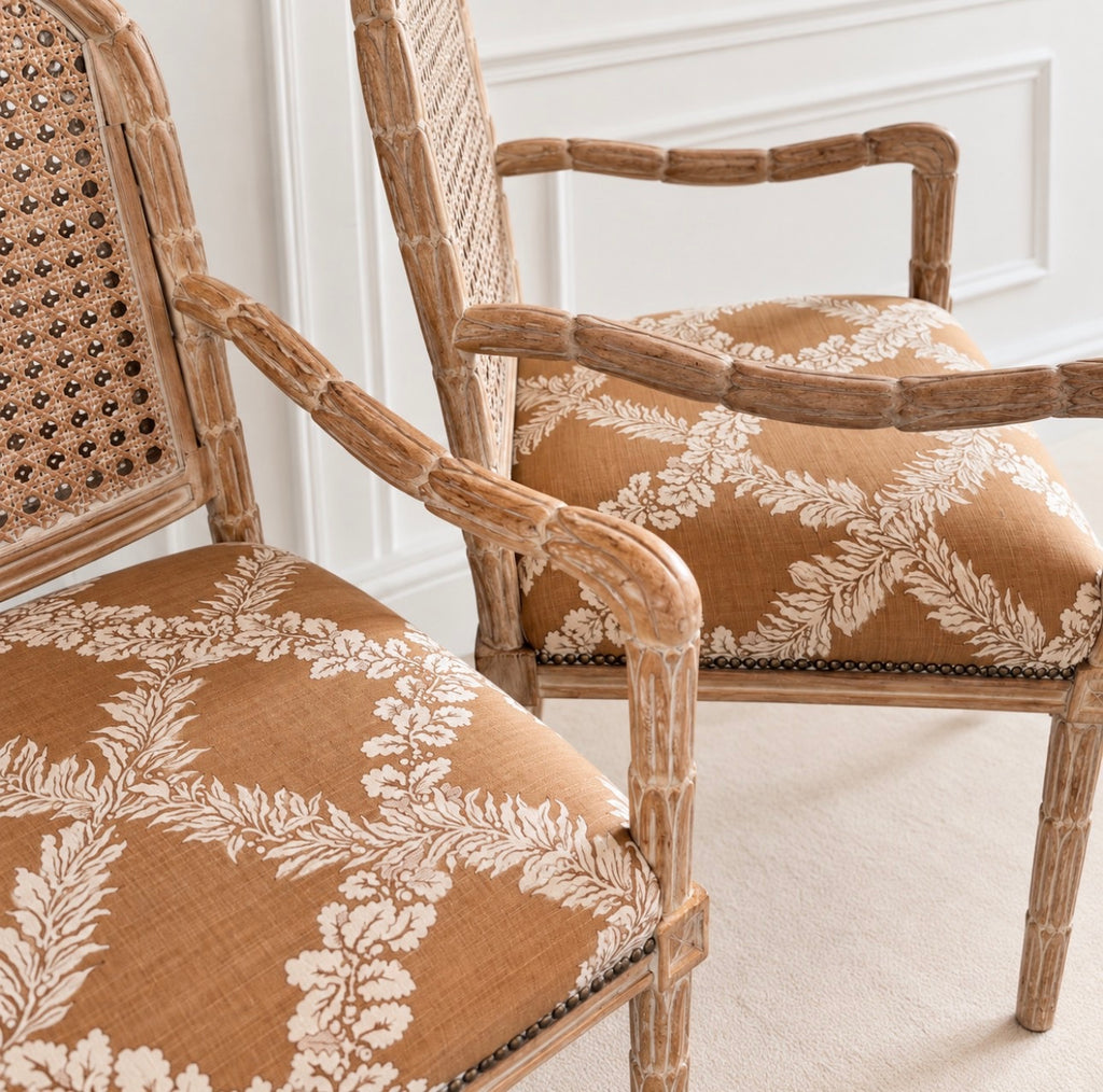 French Faux Bois Armchairs