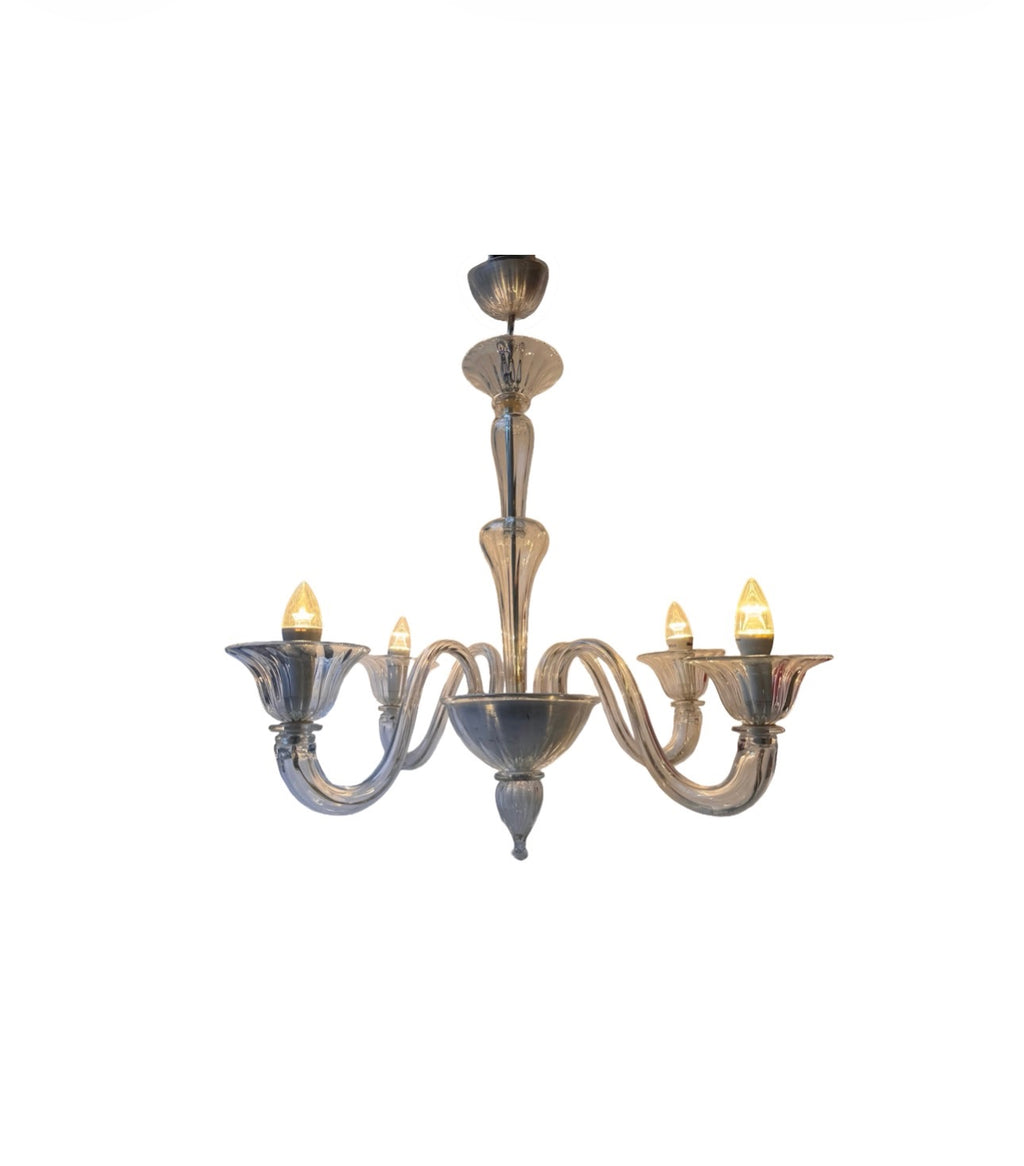 Murano Chandelier & Matching Wall Sconce Set (x4)