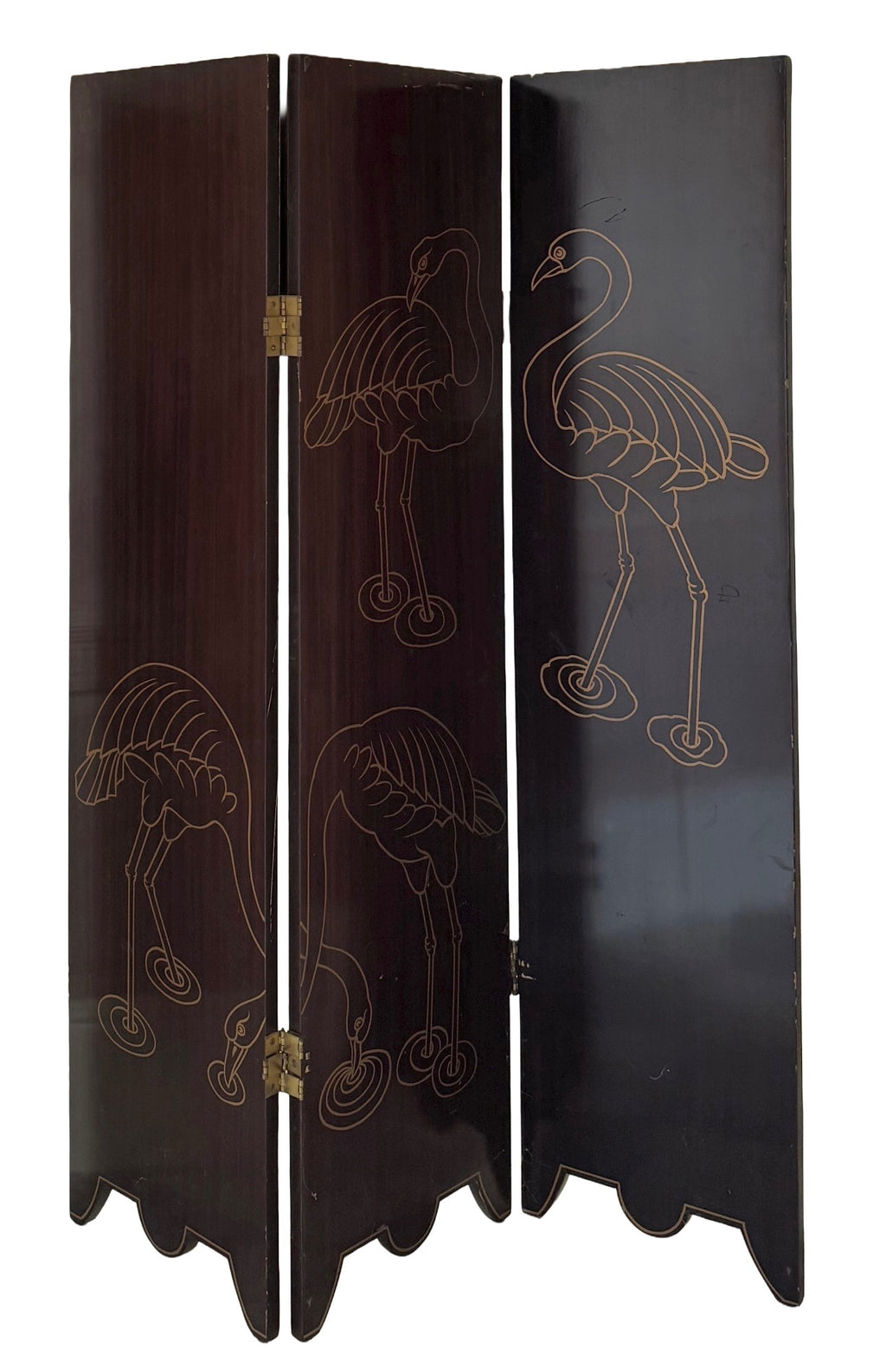 Gilded Art Deco Double Faced Folding Screen