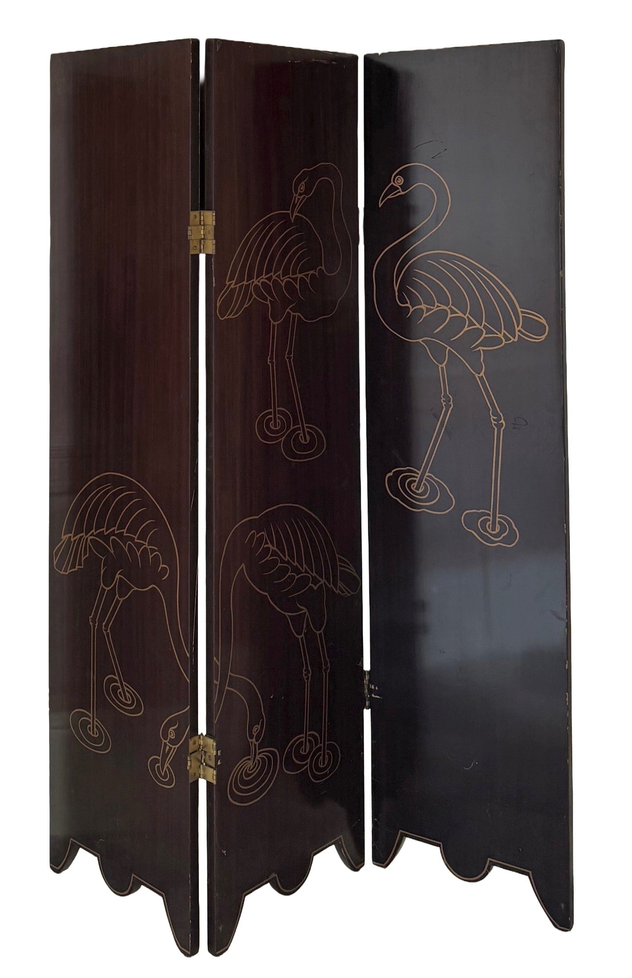 Gilded Art Deco Double Faced Folding Screen