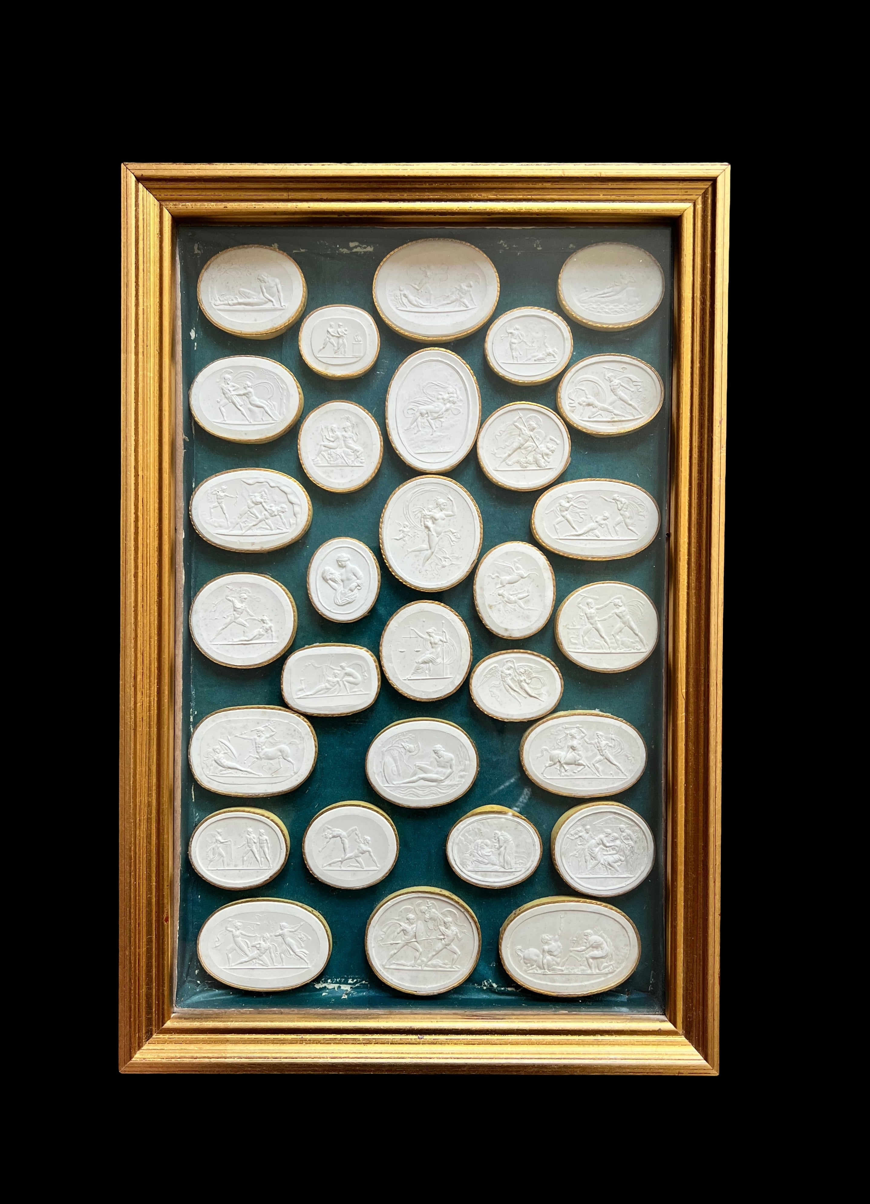 A Large Collection Of Early 19th Century Plaster Intaglios By Antonio Odell