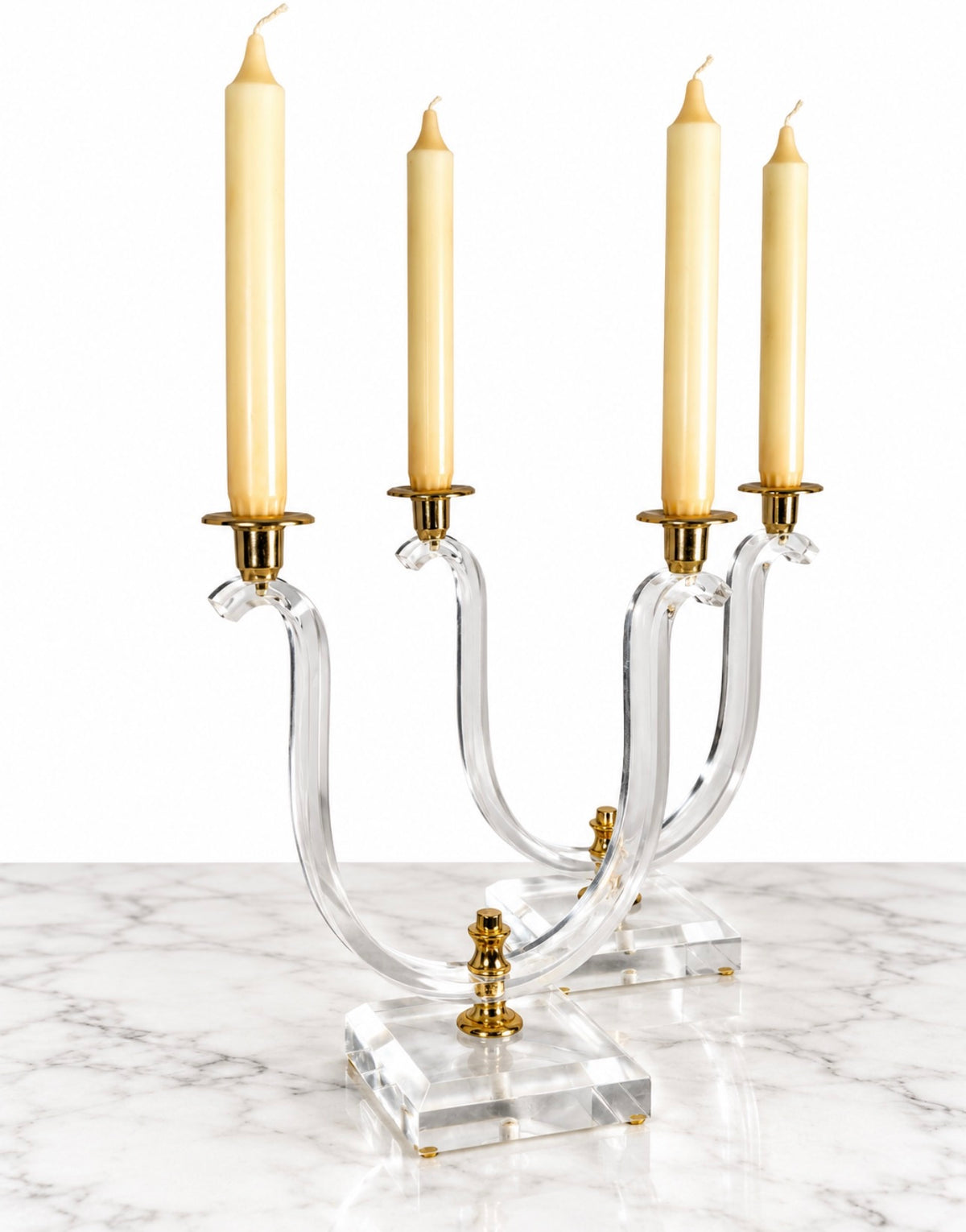 Lucite Double Arm Candle Sticks