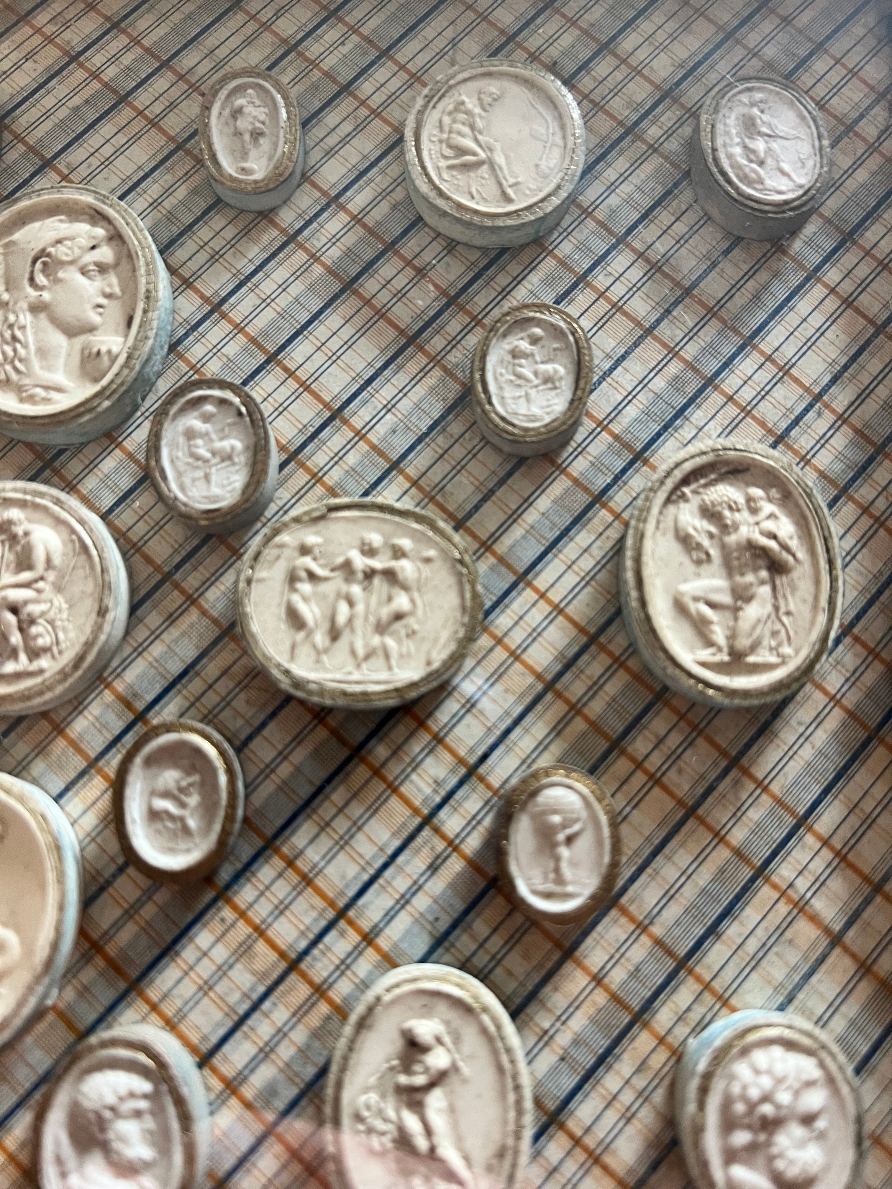 Antique 18th Century Plaster Intaglio Seals By James Tassie Grand Tour C. 1750