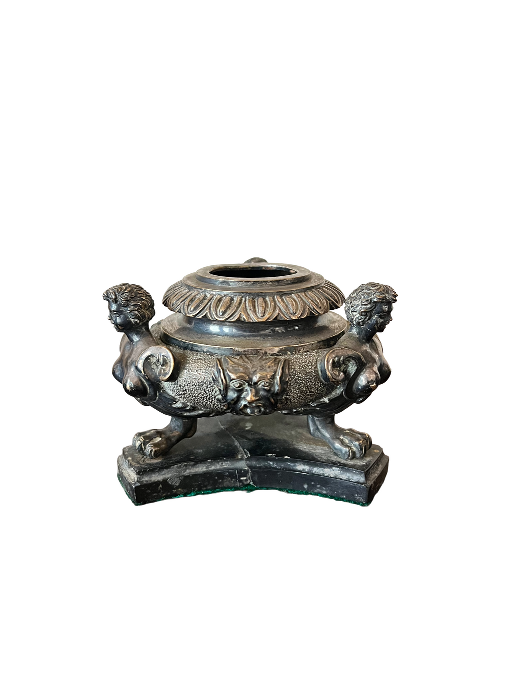 18th Century Grand Tour Silver Plated Bronze Inkwell