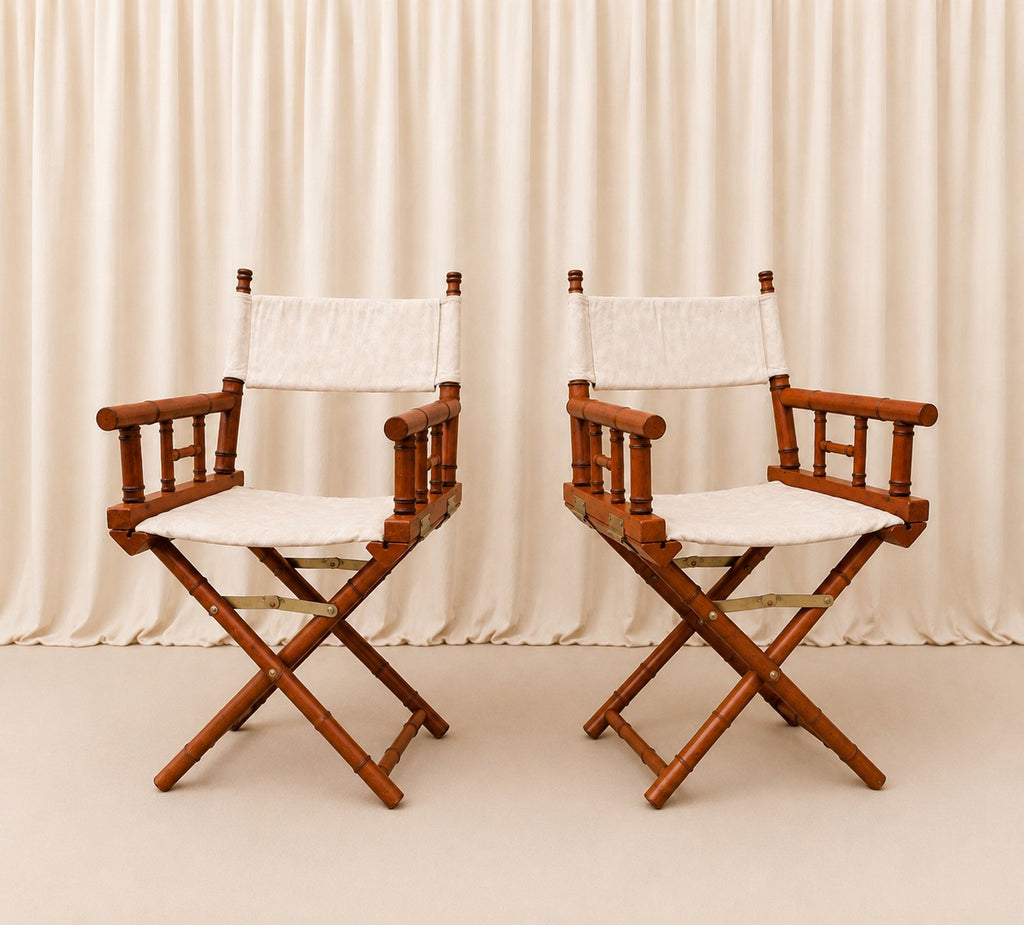 Pair of Faux Bamboo American Safari Chairs