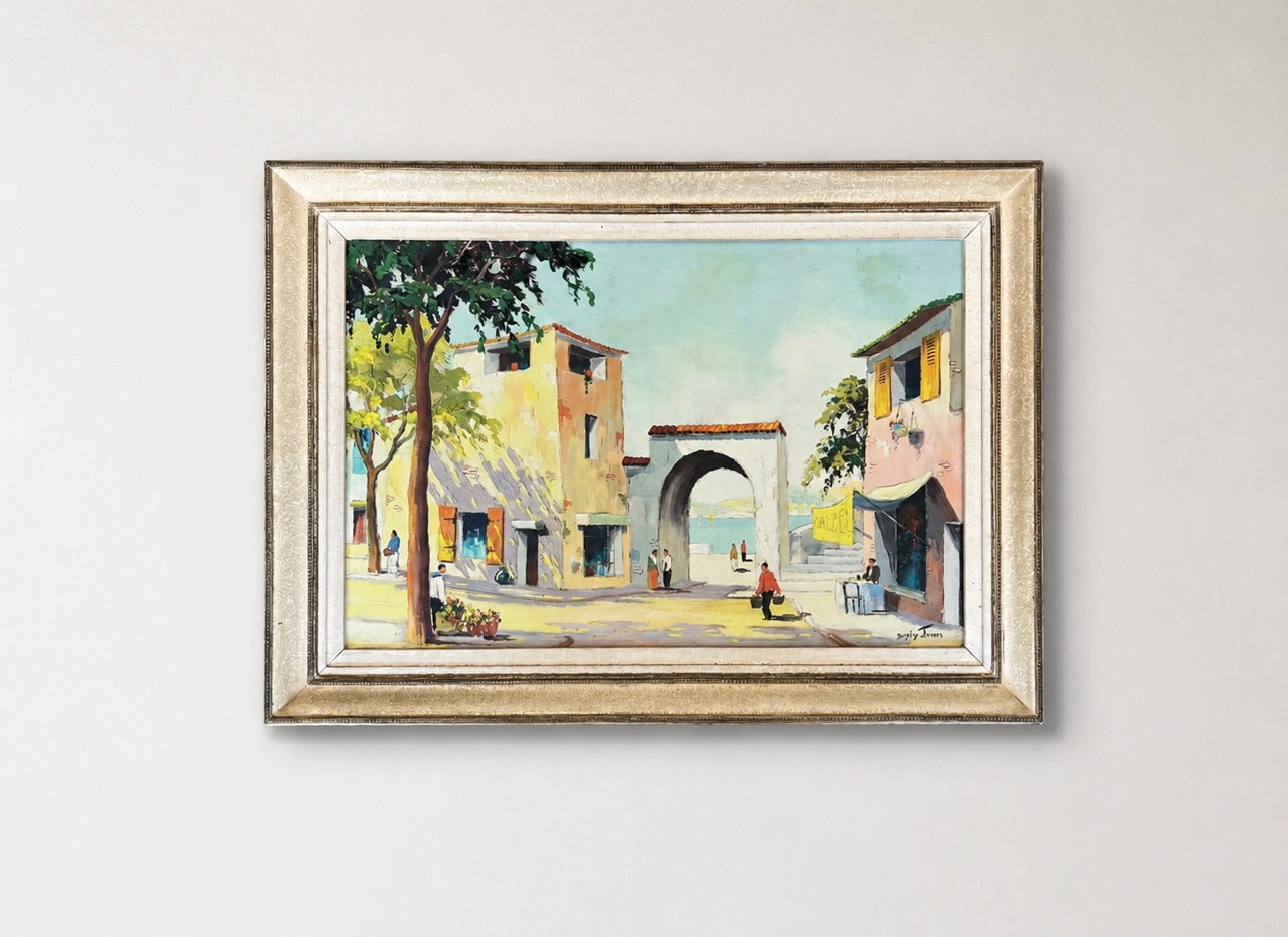 Cecil Rochfort D'Oyly-John Oil Painting On Canvas Of A Mediterranean Scene