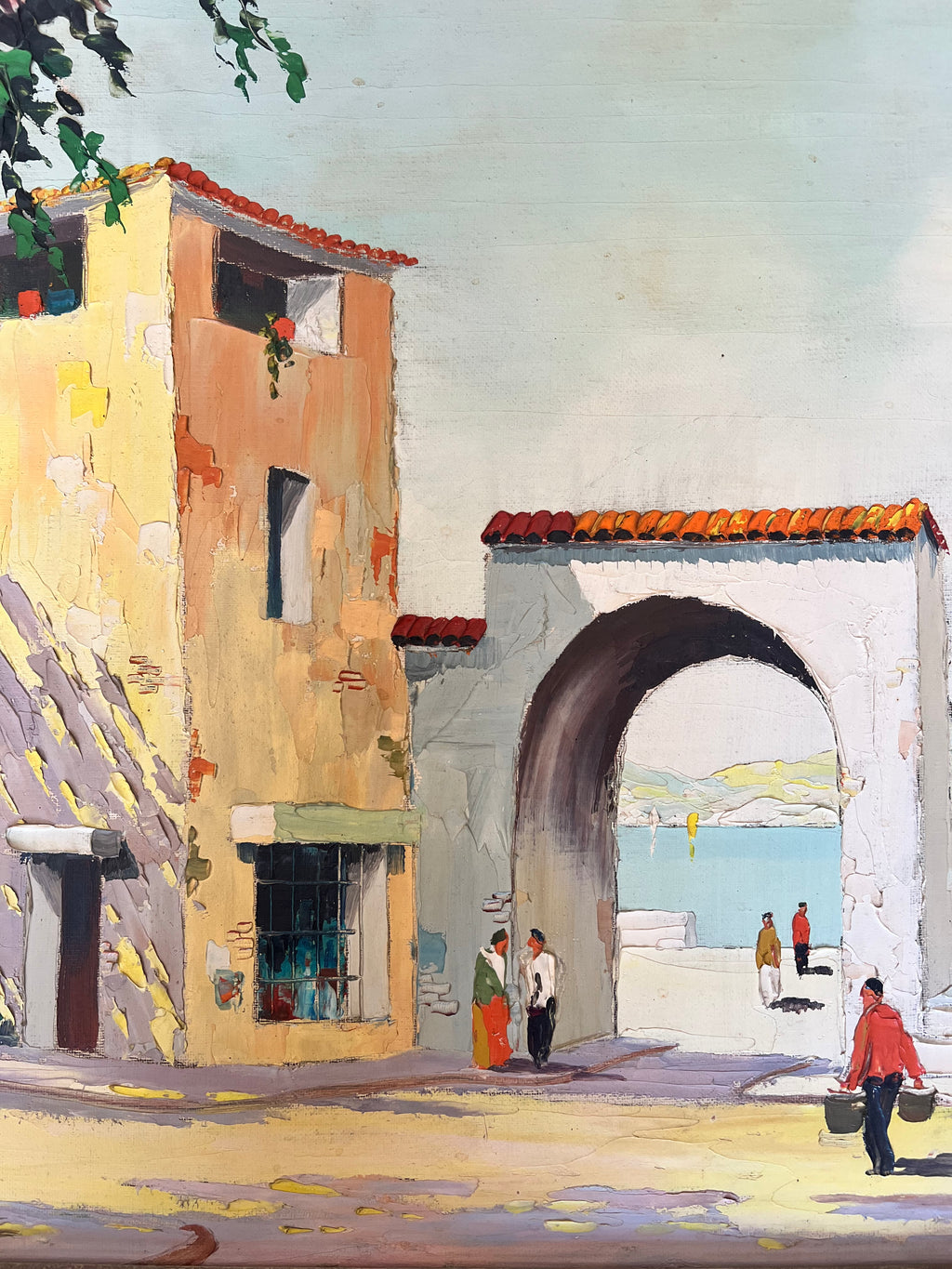 Cecil Rochfort D'Oyly-John Oil Painting On Canvas Of A Mediterranean Scene
