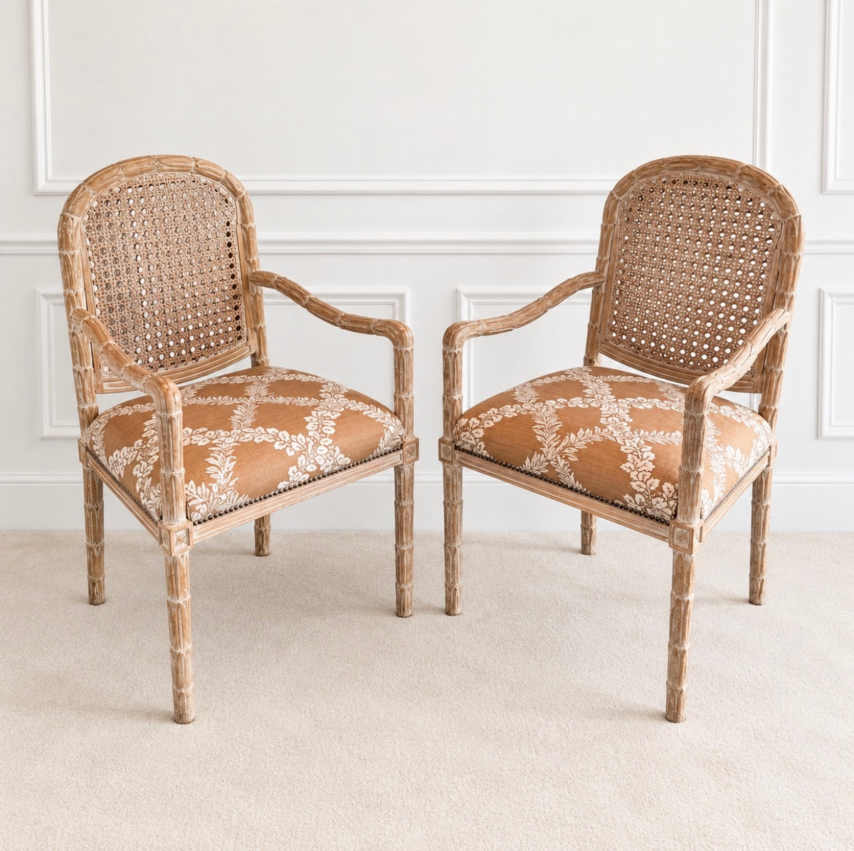 French Faux Bois Armchairs