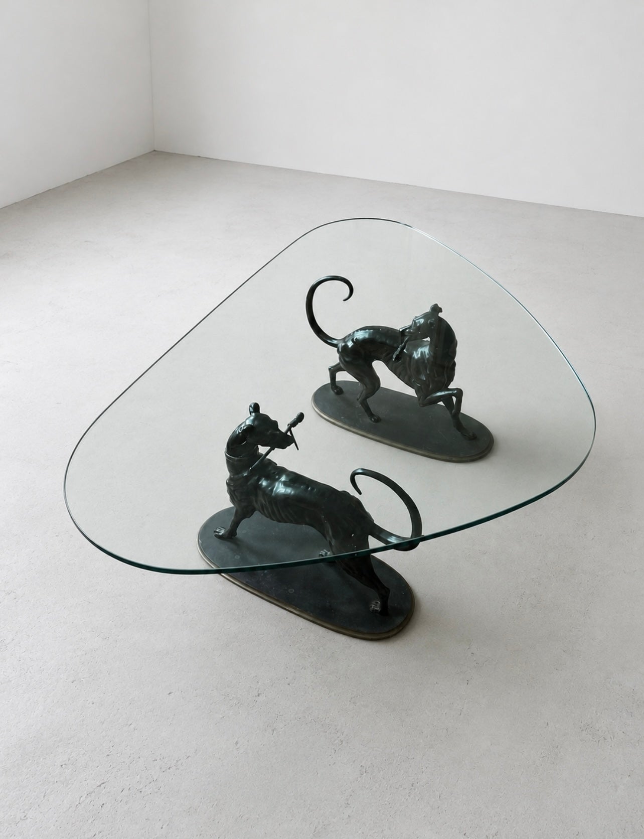Pair of Bronze Greyhound Sculptures