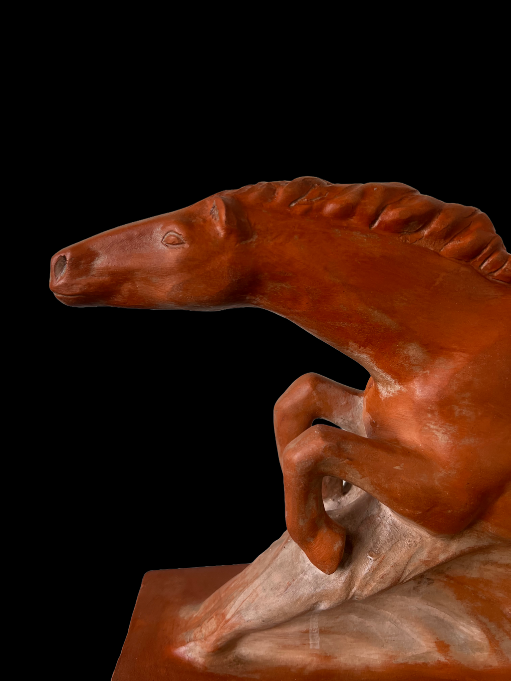Art Deco Terracotta Sculpture Of A Leaping Horse