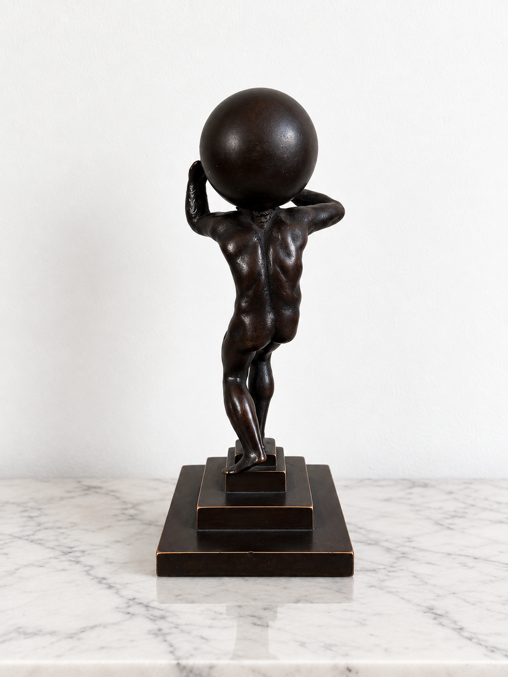 Grand Tour Bronze Atlas Holding the Globe Classical Sculpture