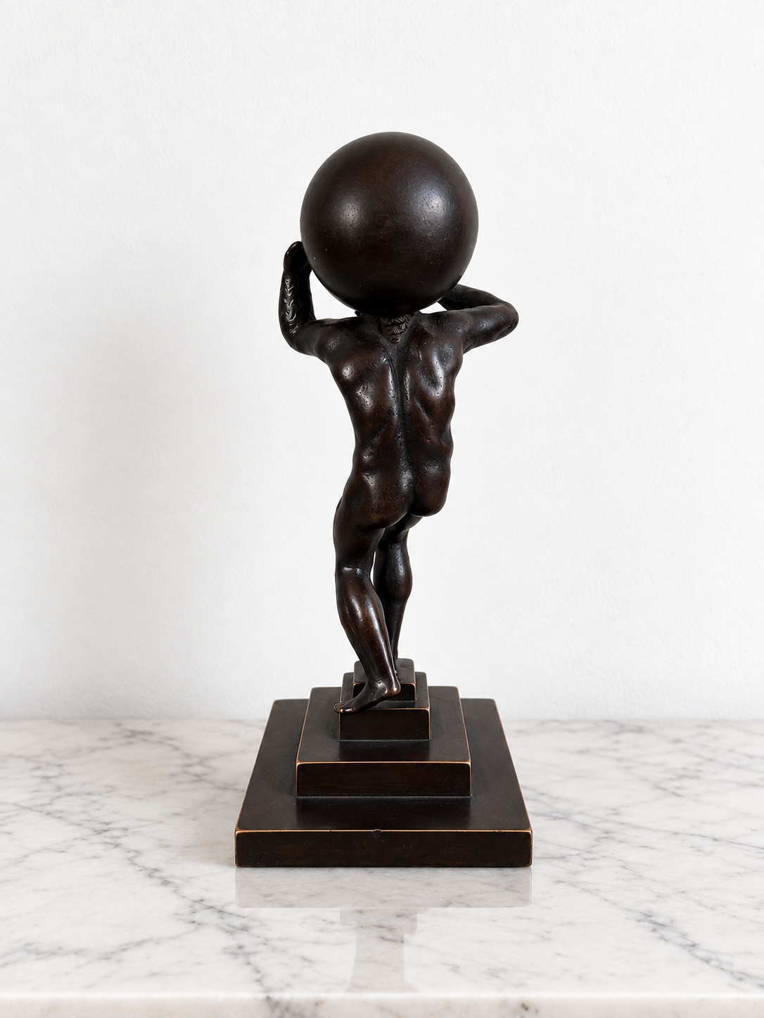 Grand Tour Bronze Atlas Holding the Globe Classical Sculpture