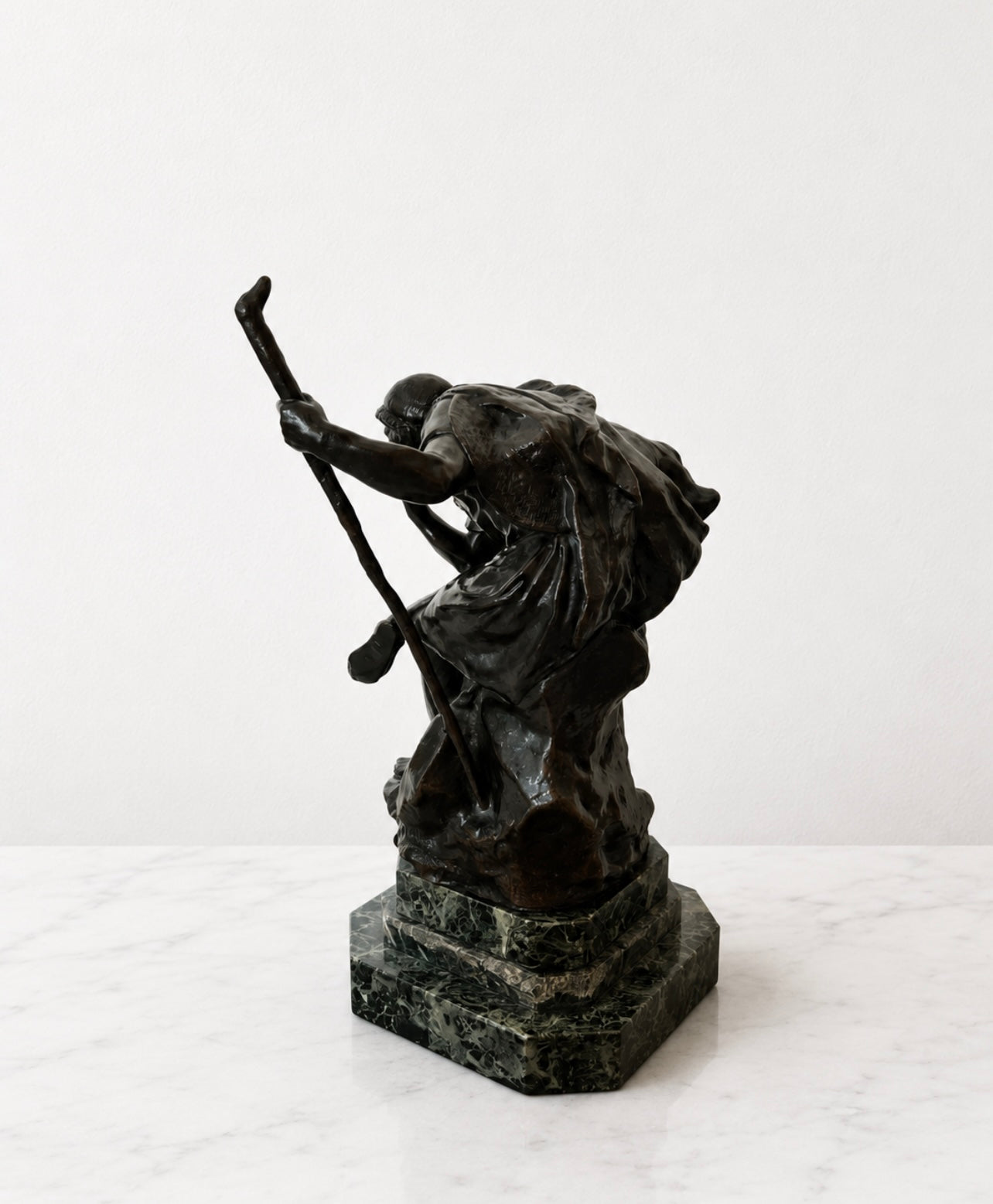 Oedipus Meditating Bronze Sculpture By Henri Daniel Contenot