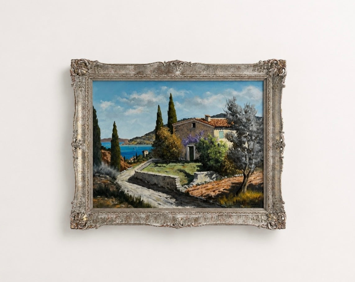 Jean Potronat Oil Painting On Canvas Titled Côte d’Azur