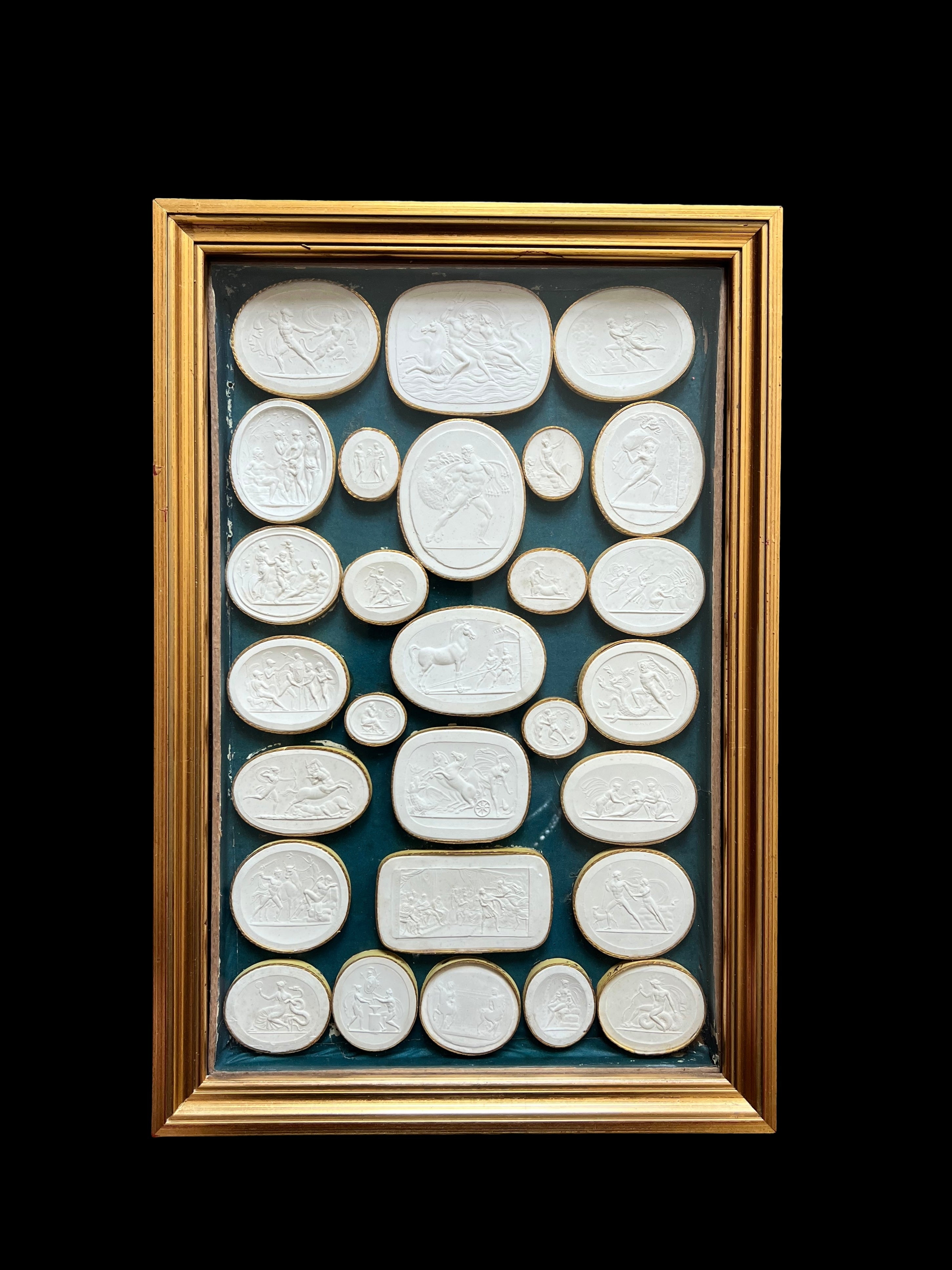 A Large Collection Of Early 19th Century Plaster Intaglios By Antonio Odell