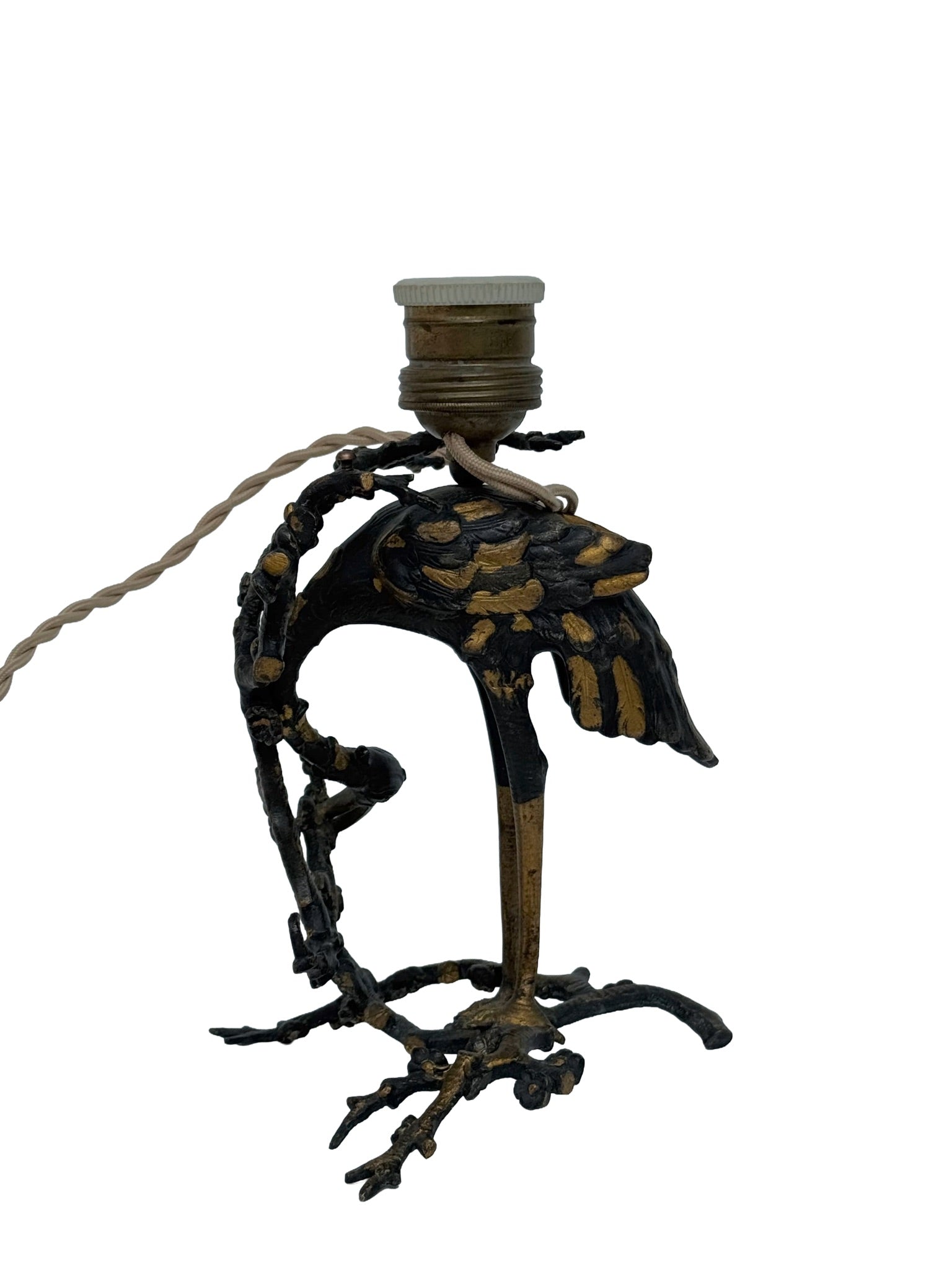 Bronze Late 19thC Chinese Crane Lamp