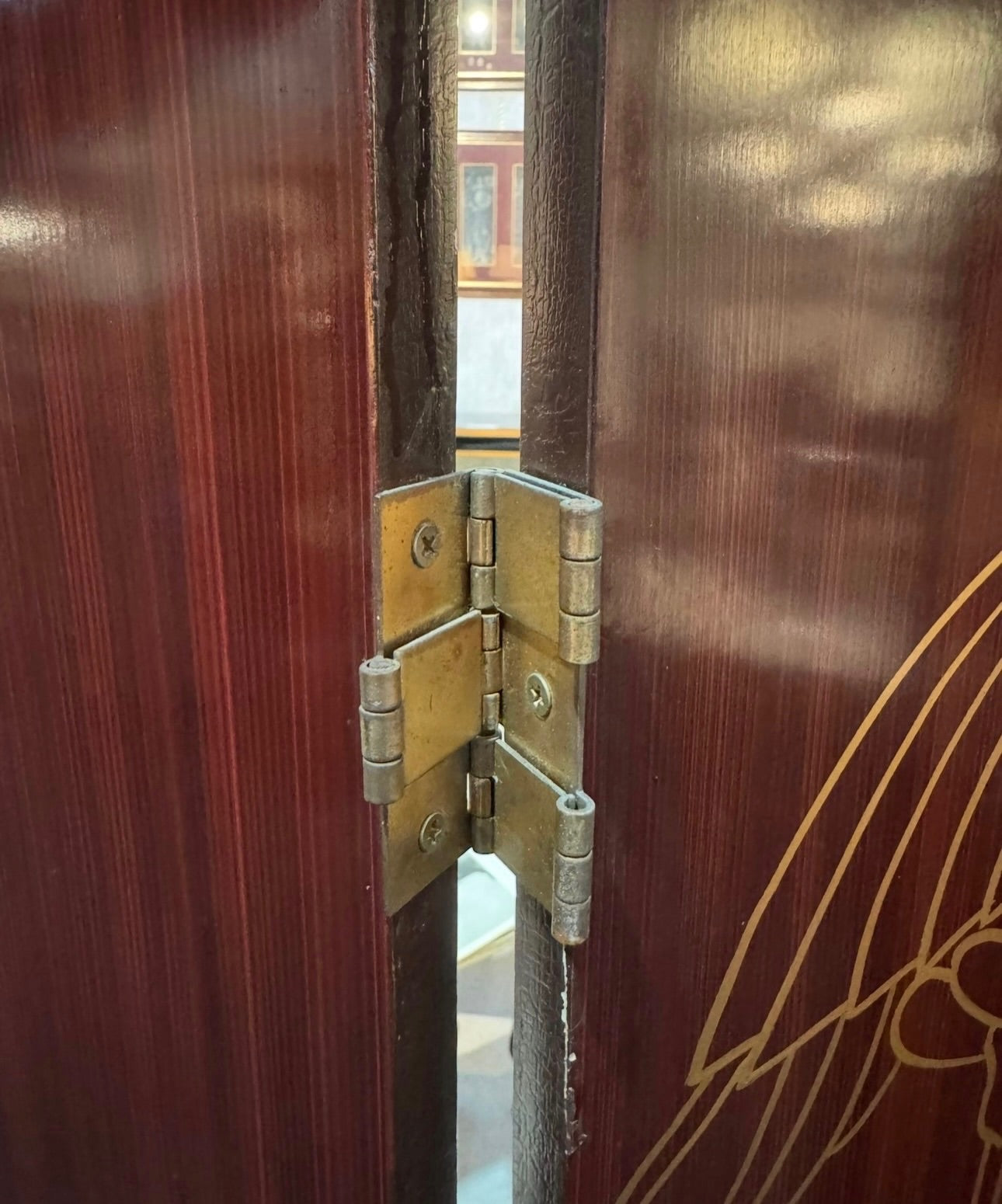 Gilded Art Deco Double Faced Folding Screen