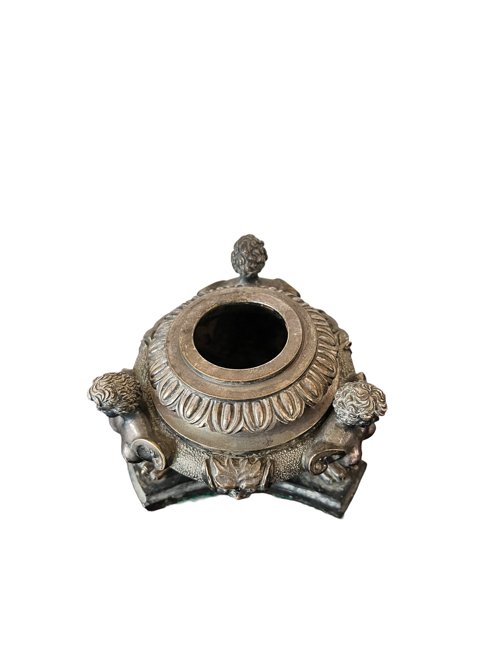 18th Century Grand Tour Silver Plated Bronze Inkwell