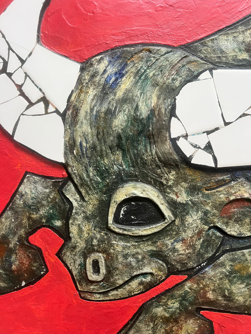 Stewart B. Johnson (1938–2019) Mixed Media Bull Painting