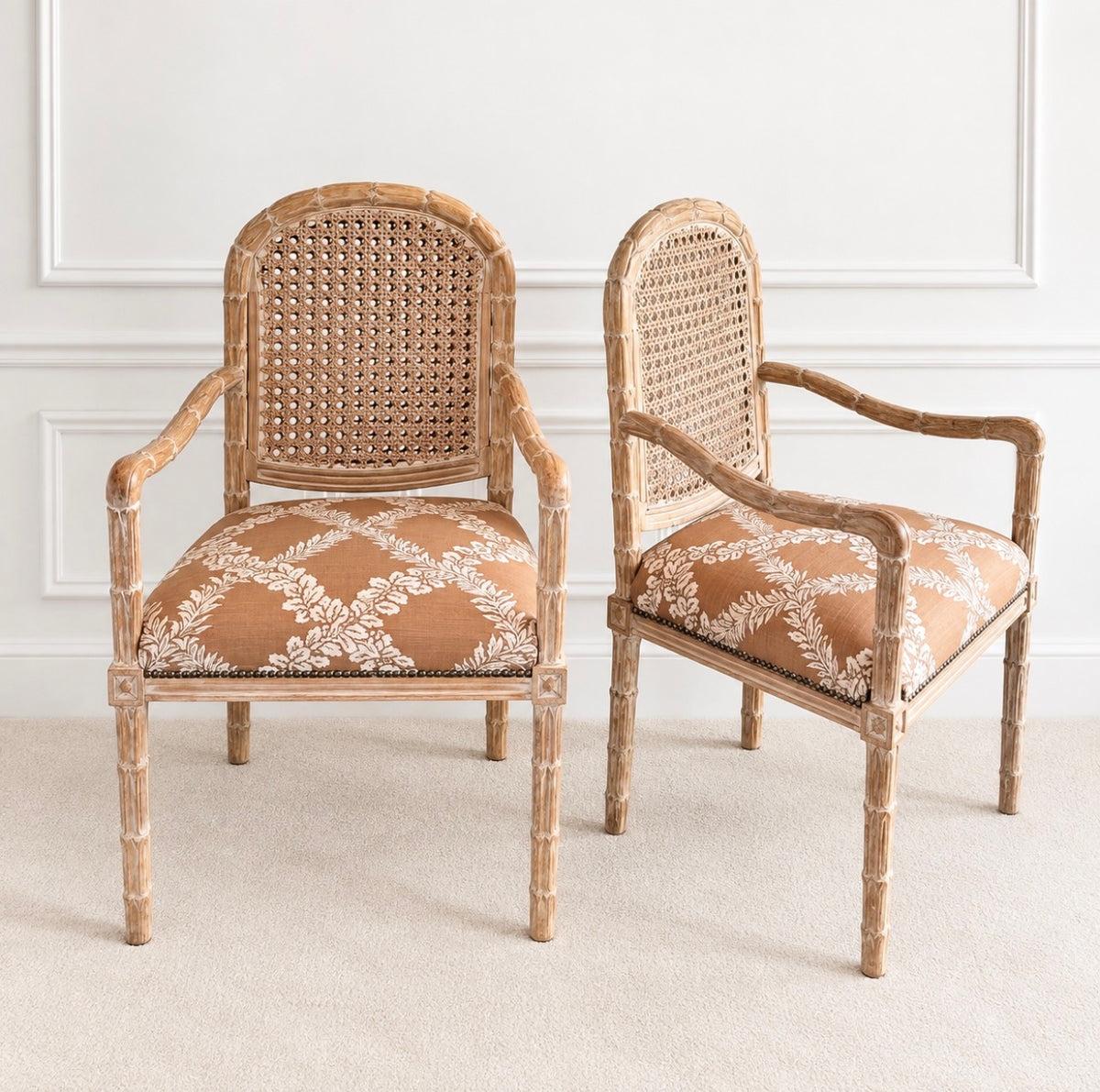 French Faux Bois Armchairs