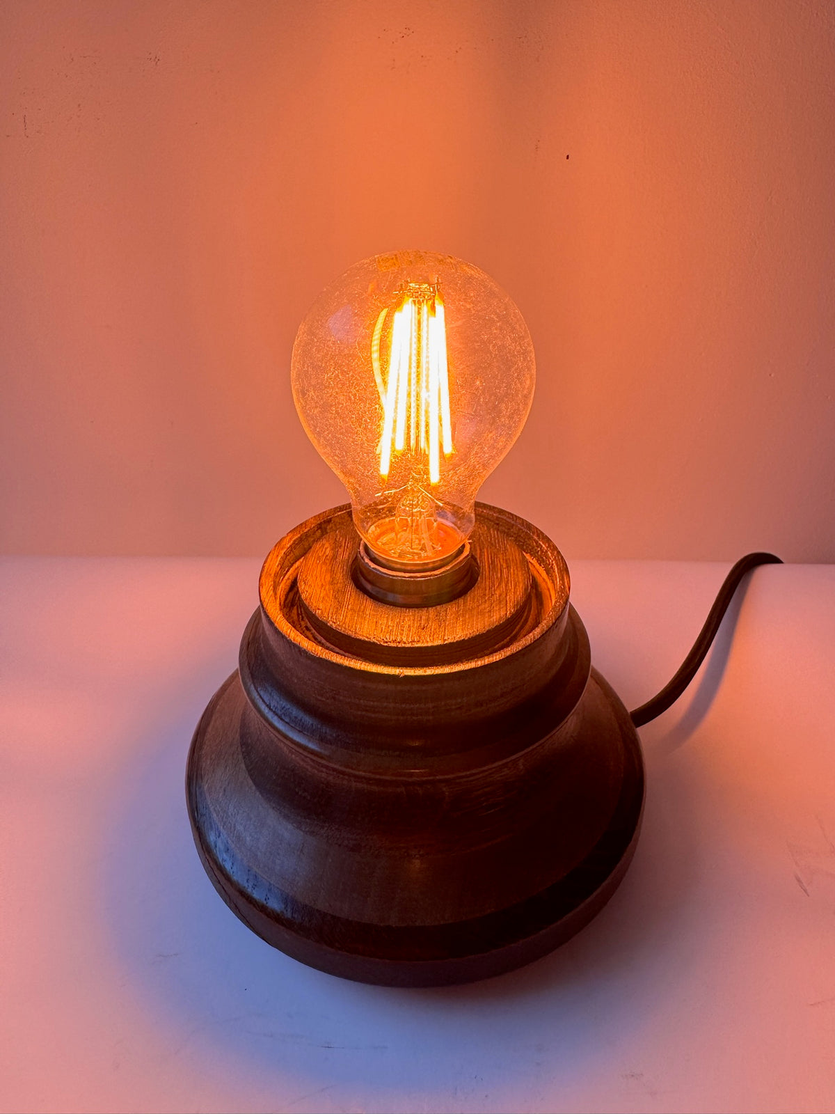 1930s Art Deco Wooden Table Lamp