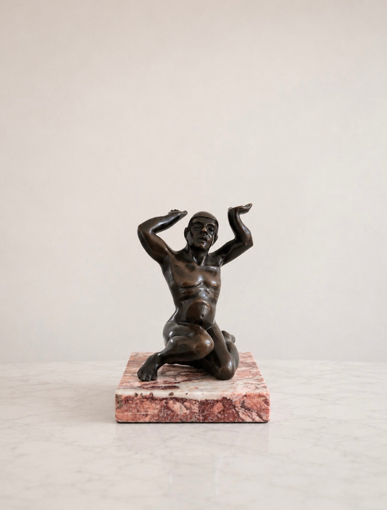 Bronze Sculpture Of A Stylised Crouching Figure