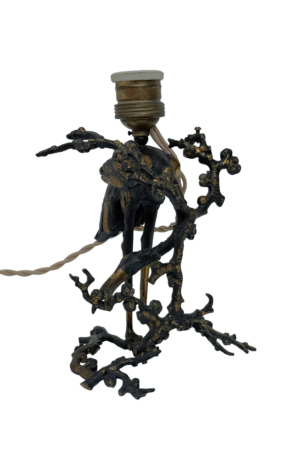 Bronze Late 19thC Chinese Crane Lamp
