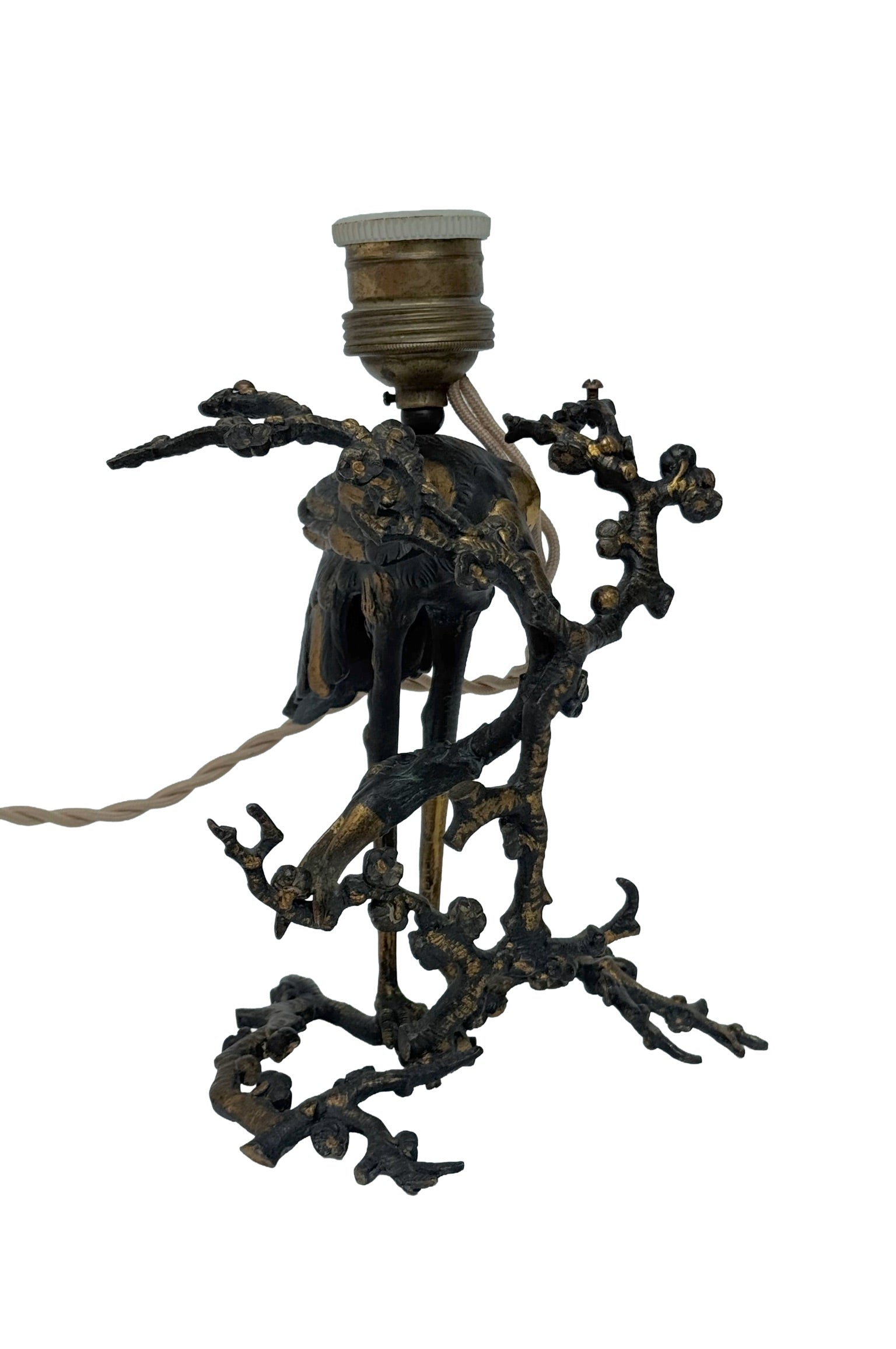 Bronze Late 19thC Chinese Crane Lamp