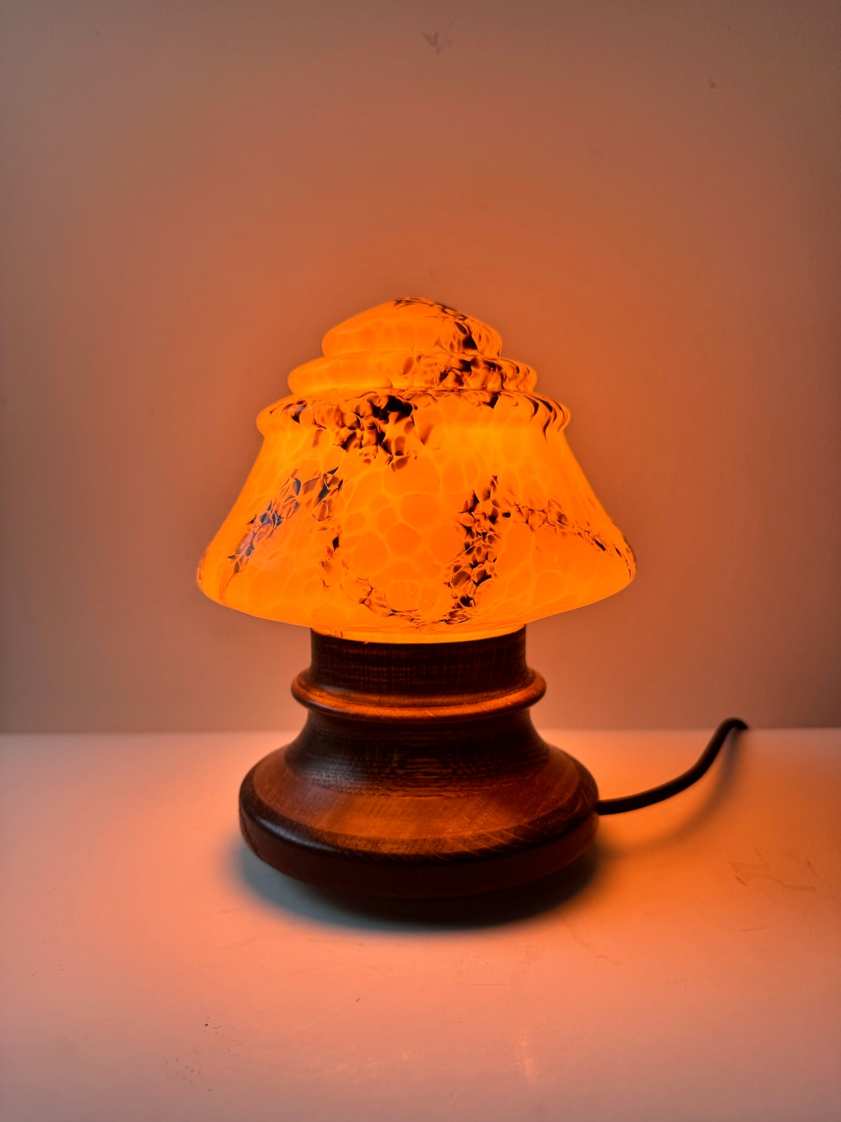 1930s Art Deco Wooden Table Lamp