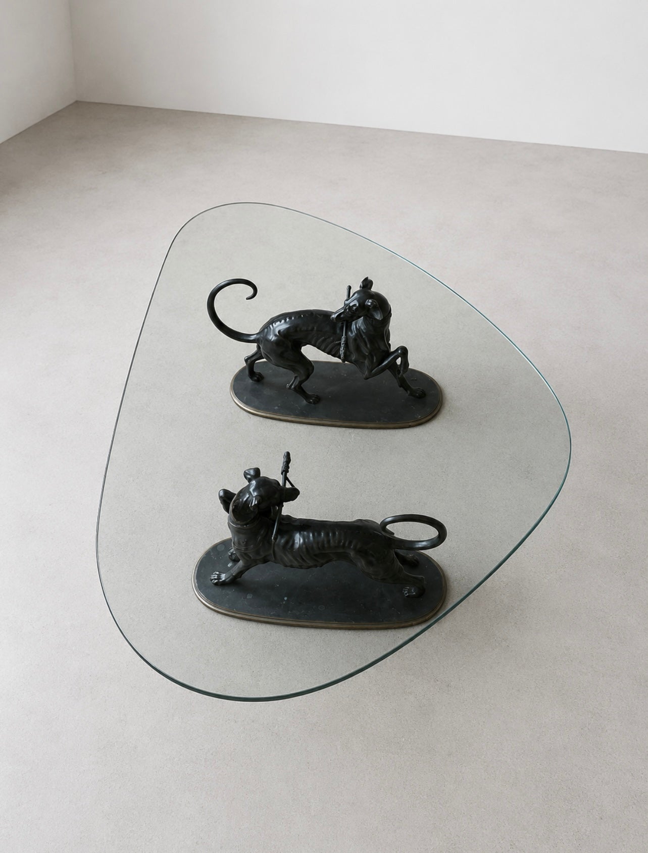 Pair of Bronze Greyhound Sculptures