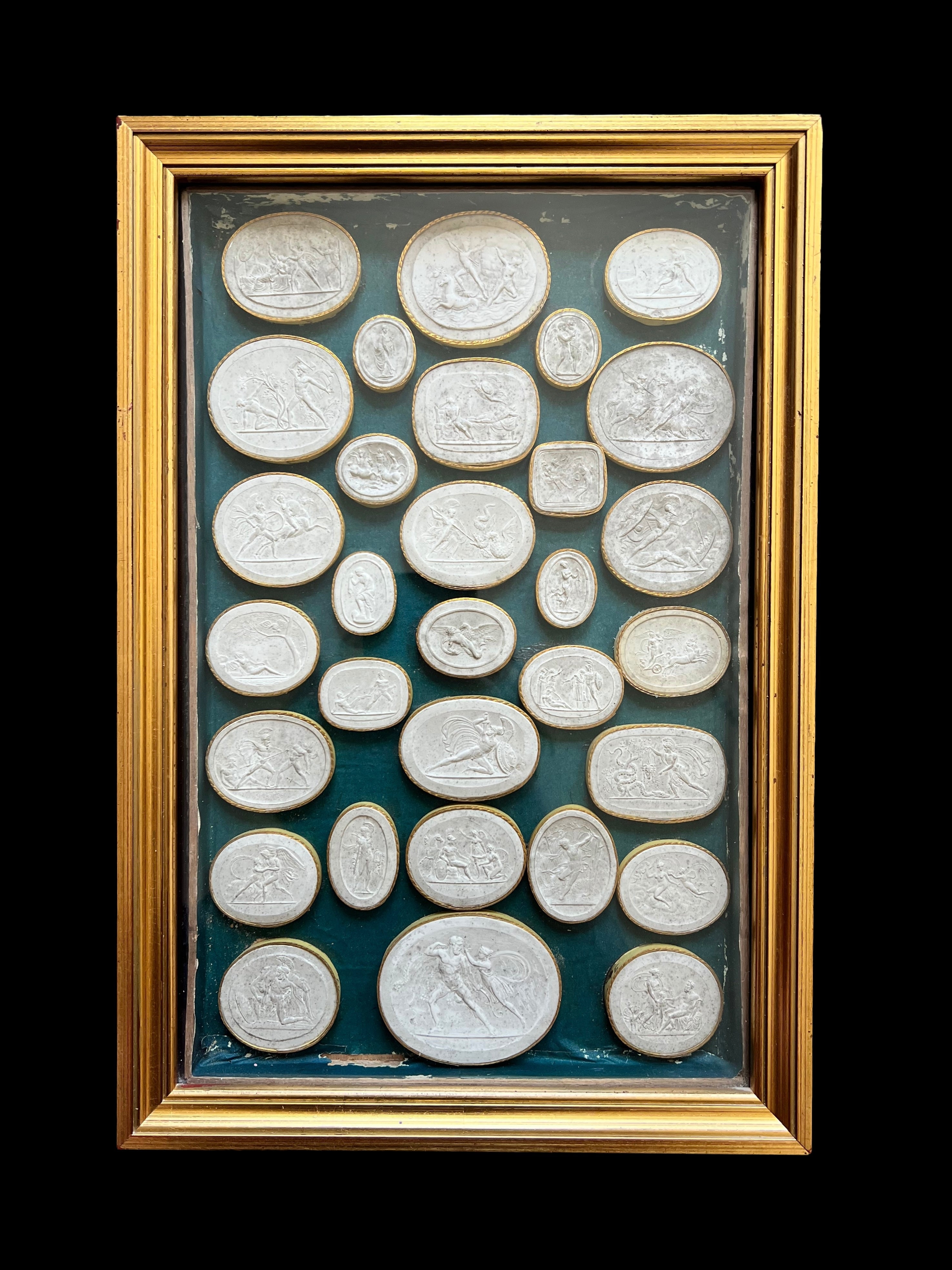 A Large Collection Of Early 19th Century Plaster Intaglios By Antonio Odell