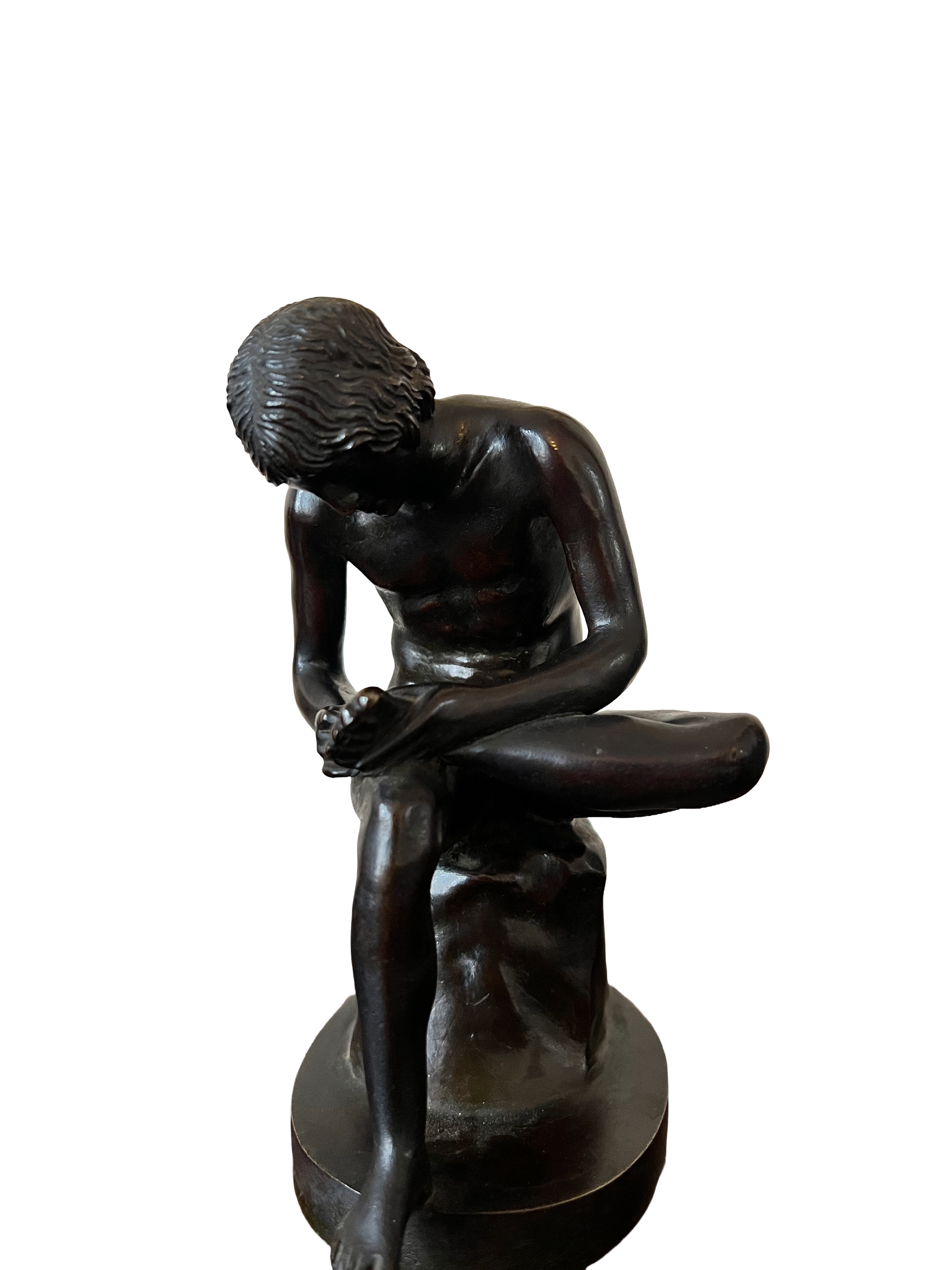 19th Century Roman Spinario Thorn Puller Grand Tour Bronze Sculpture