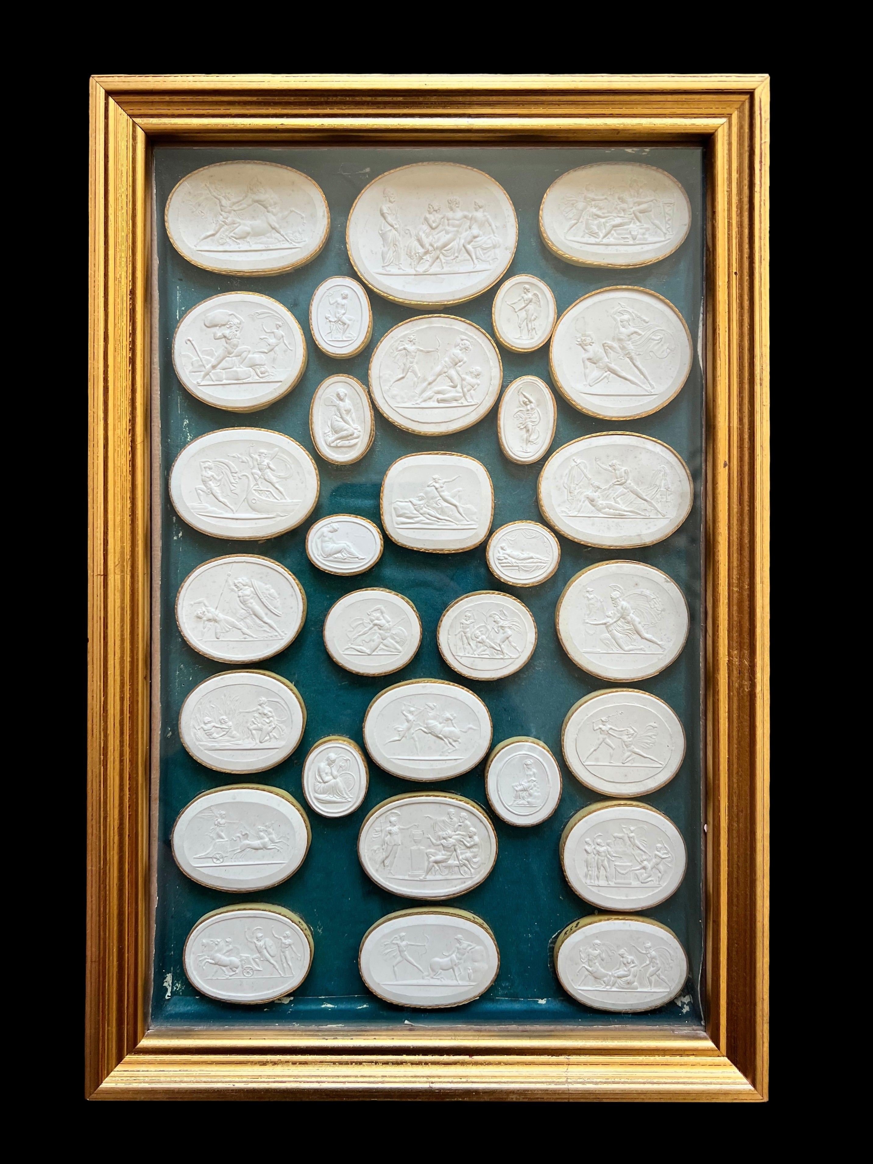 A Large Collection Of Early 19th Century Plaster Intaglios By Antonio Odell