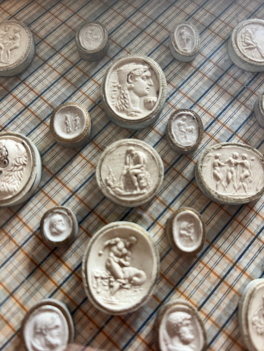 Antique 18th Century Plaster Intaglio Seals By James Tassie Grand Tour C. 1750