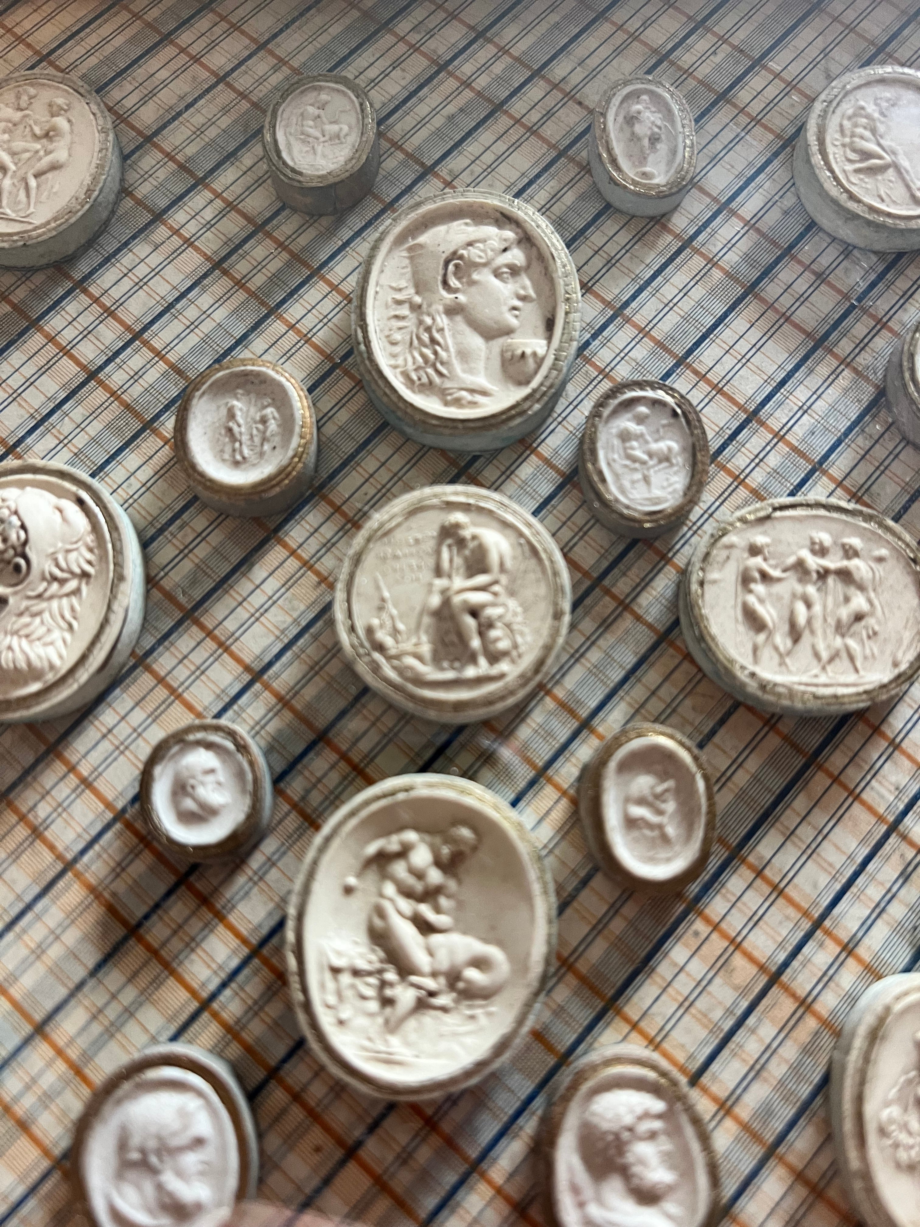 Antique 18th Century Plaster Intaglio Seals By James Tassie Grand Tour C. 1750
